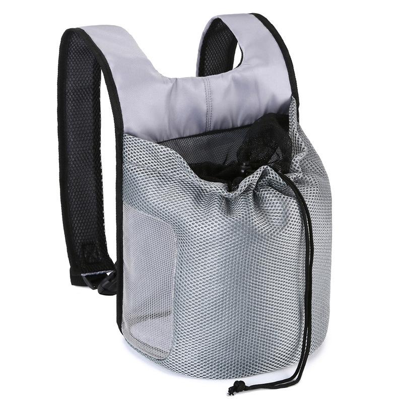 

Small Dog Cat Backpack Pet Bag Carrier Double Shoulder Puppy Kitten Travel Bags S Less than 2.5kg серый