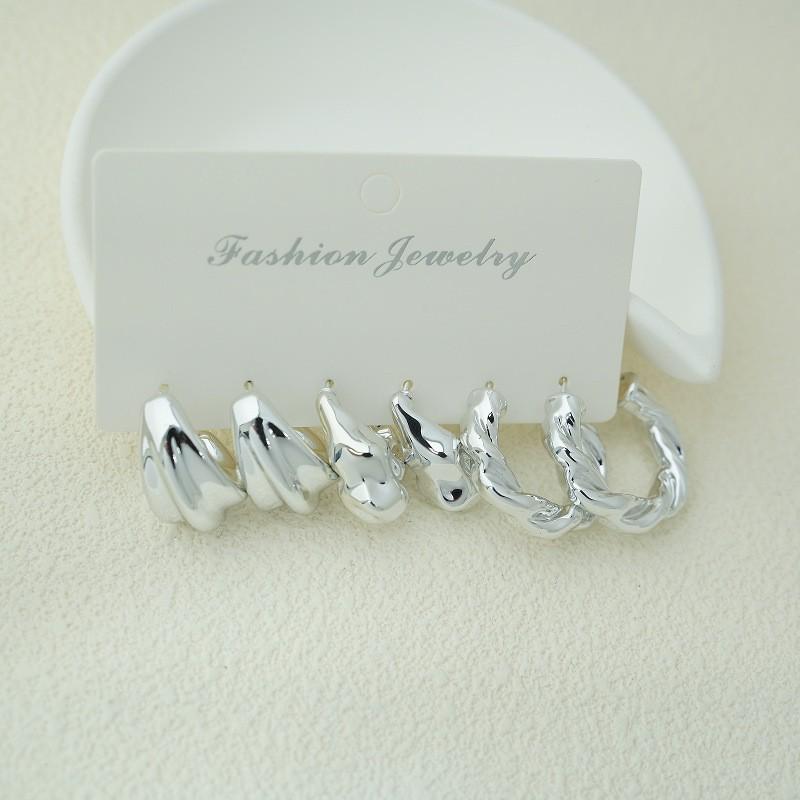 Trendy C-shaped Water Drop Large Hoop Earrings for Women