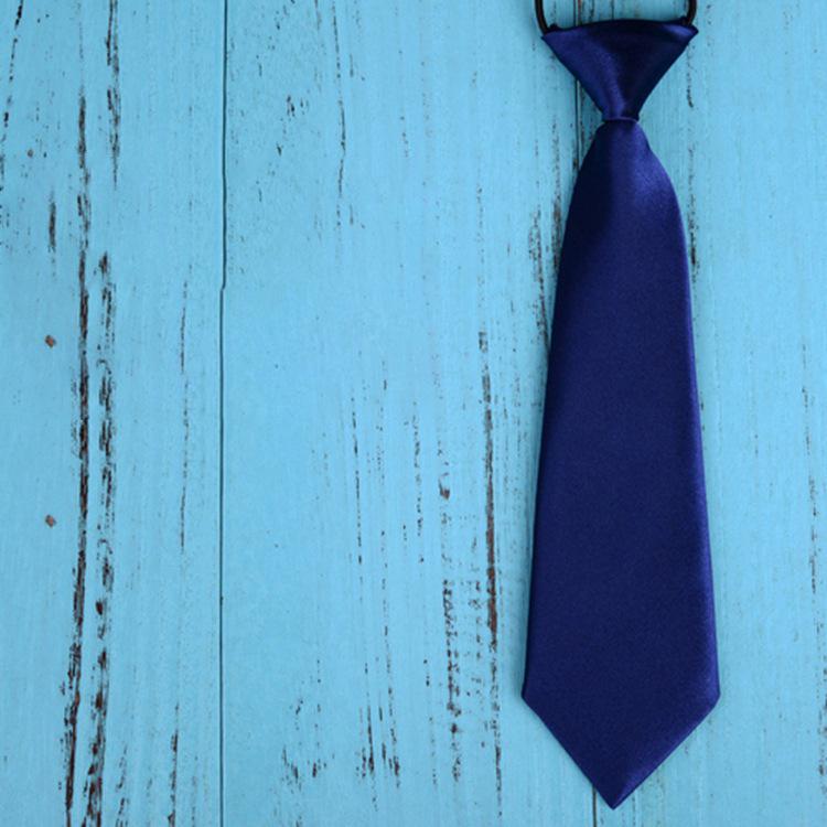 Elastic Silk Tie: Simple, Solid Color, Lazy Man's Design for Kids