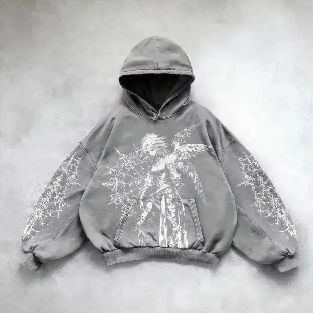 Spring Autumn Europe and America Hip Hop Retro Kids Hoodie Boy's Street Pullover Casual Loose Vintage Sweatshirt Girl's Hoodie Top