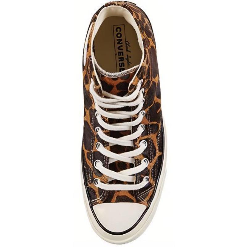 Converse 1970s Round-toe Lace-up High-Top Canvas Unisex Brown White