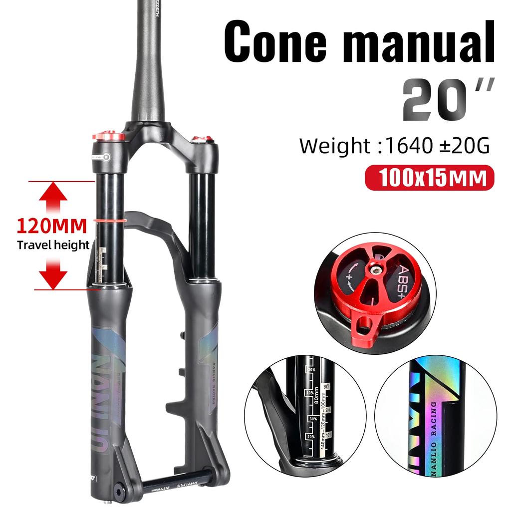 NANLIO 20in 24in Mountain Bike Fork Student Bicycle Air Suspension Barrel Shaft Rear Corolla Structure Design Frame Accessories