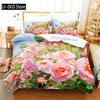 Flower Plants Bedding Set Pink Rose Duvet Cover Set 3d Bedding Digital Printing Queen Size Bedding Set Fashion Design