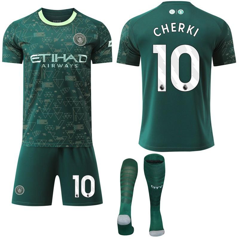 2025-26 Manchester City Tři Venkovní Zelená 47 Fudendoku Fotbalový Dres Trávový Dres Ne. 9 Harland Set