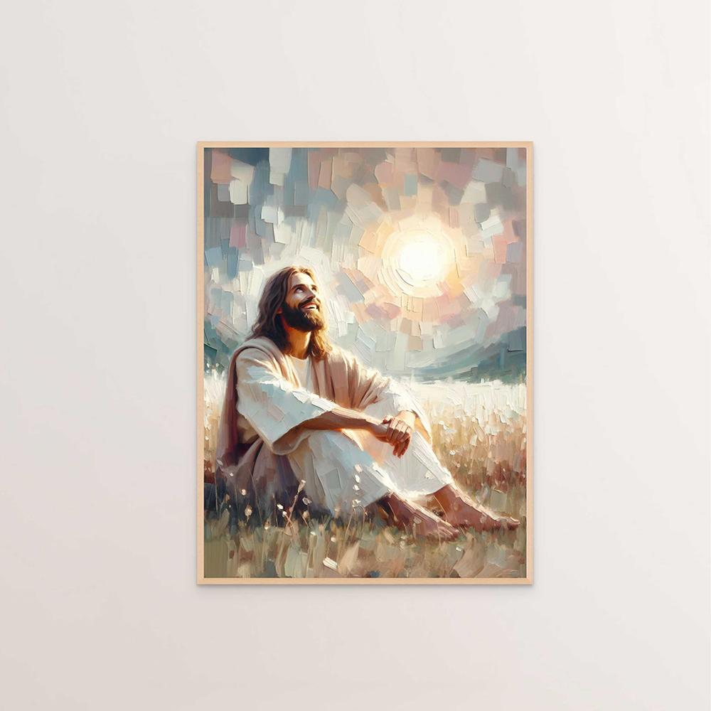 Jesus Christus Leinwand Postres Christliches Jesus Porträt Wandkunst Druck Poster Ich werde mit Christus gehen LDS Bibelvers Geschenk Poster