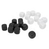 20 Pcs DIY Sticker Dice Blank Durable Plastic Dice Smoothed Surface Six Sided Dice with Rounded Corners White and Black