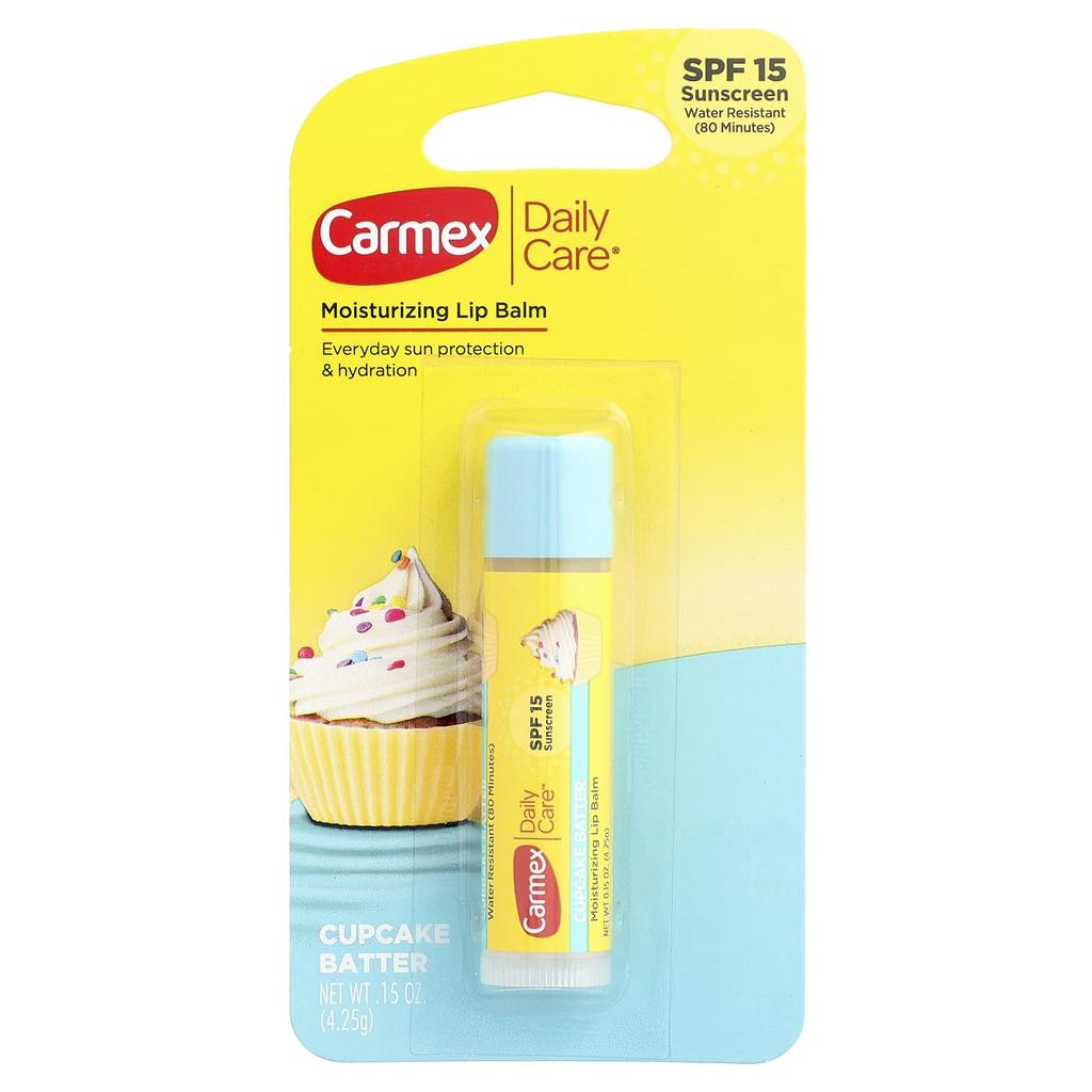 Carmex, Daily Care™, Moisturizing Lip Balm, SPF 15, Cupcake Mix, 4.25 g (0.15 oz)