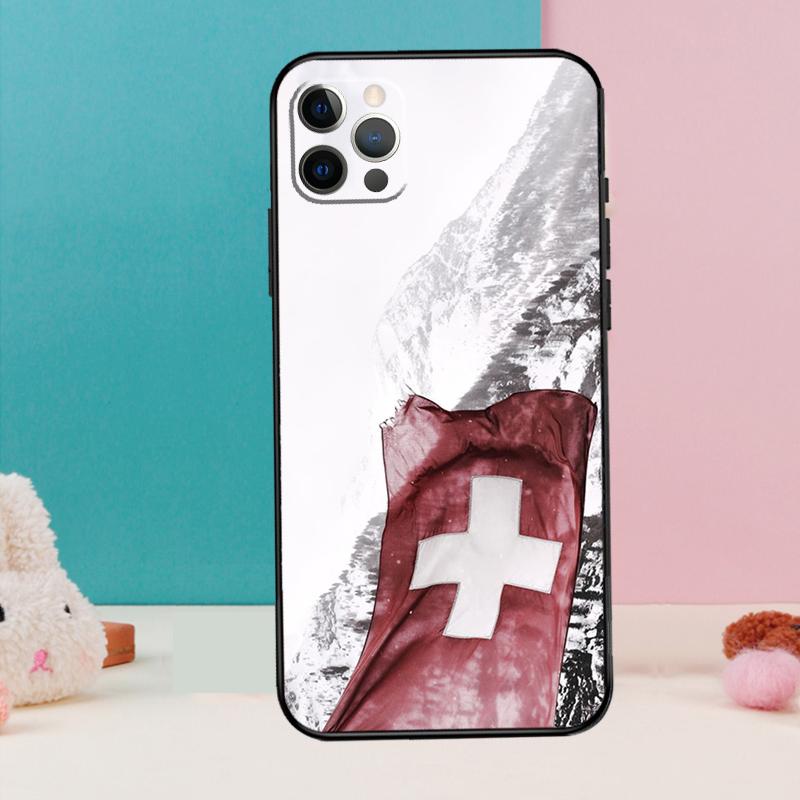 Switzerland Swiss Flag Phone Case For iPhone 17 Air 16 15 13 12 11 14 Pro Max 12 13 Mini 15 16 Plus 16e Cover Coque