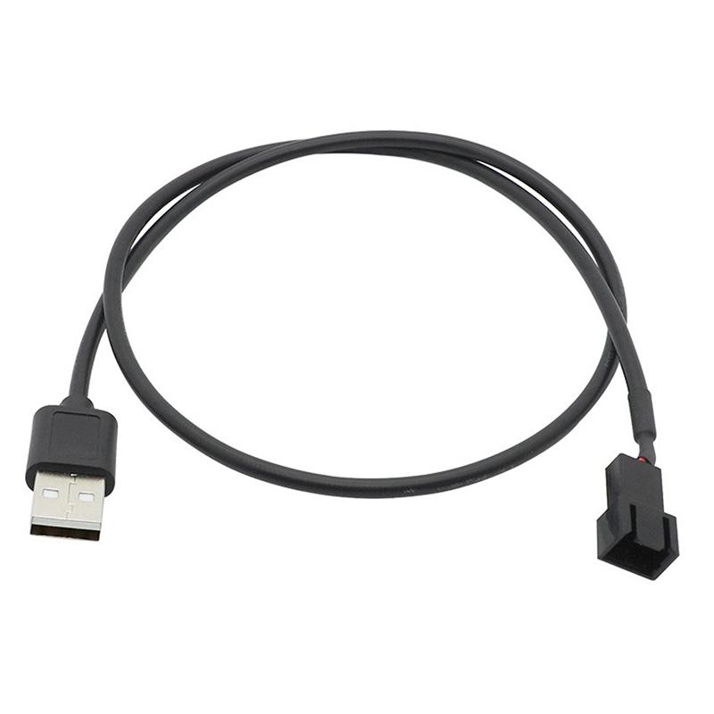 1Pc Case Fan Adapter Connector Cable Usb 2.0 A Male To 3-Pin Pwm 5V Usb Sleeved Fan Power Adapter Cable