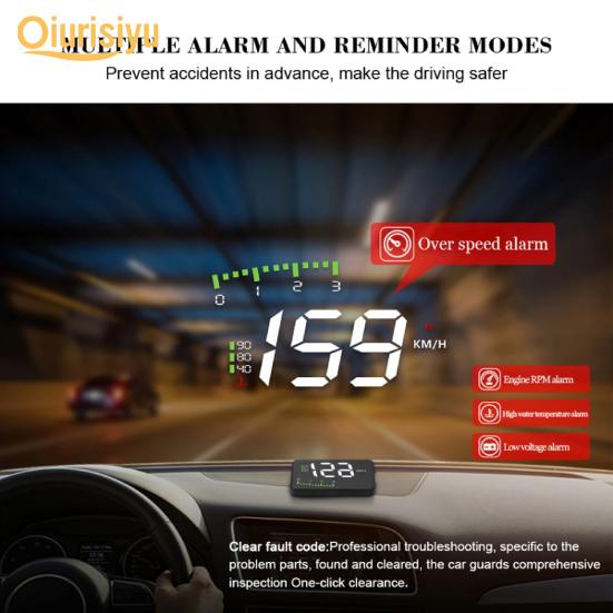 Head Up Display Digital Car Display Tachometer A900 Windschutzscheibenprojektor Bequeme Breite Kompatibilität Stabile 3,5-Zoll-Head-Up-Anzeige Für Auto Schwarz