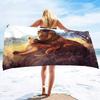 Lion Beach Towel Wild King of Animals Head Microfiber Soft Bath Towel for Swimming Travel Outdoor Picnic Blanket for Men