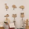 Hickory Wood Animal Hook Cute Design Wall-Mounted Hook Decoration Key Hanging Hook  Wardrobe
