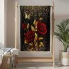 1pc Black Red Rose Blanket Skin-Friendly Soft Blanket Flannel Blanket 2025 New for Birthday Gift Home Sofa Chair Decoration