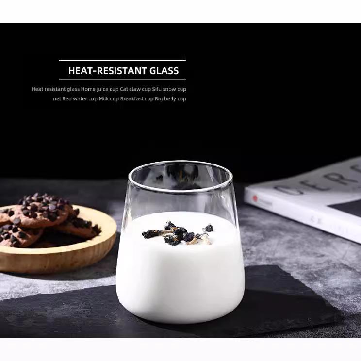 Nordic Style Mount Fuji Whiskey Glass - Transparent, Heat-Resistant, Water Drop Design for Cold Drinks