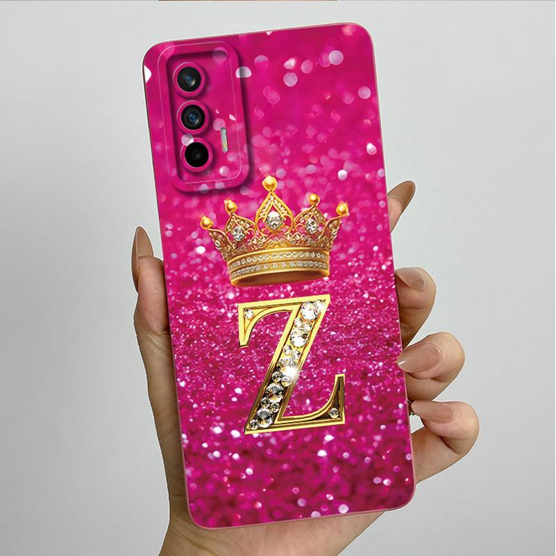 For Realme GT Neo Flash / Neo 2T / Q3 Pro 5G Fashion Initial Letter Couple Phone Case Soft Silicone TPU Lens Protective Casing