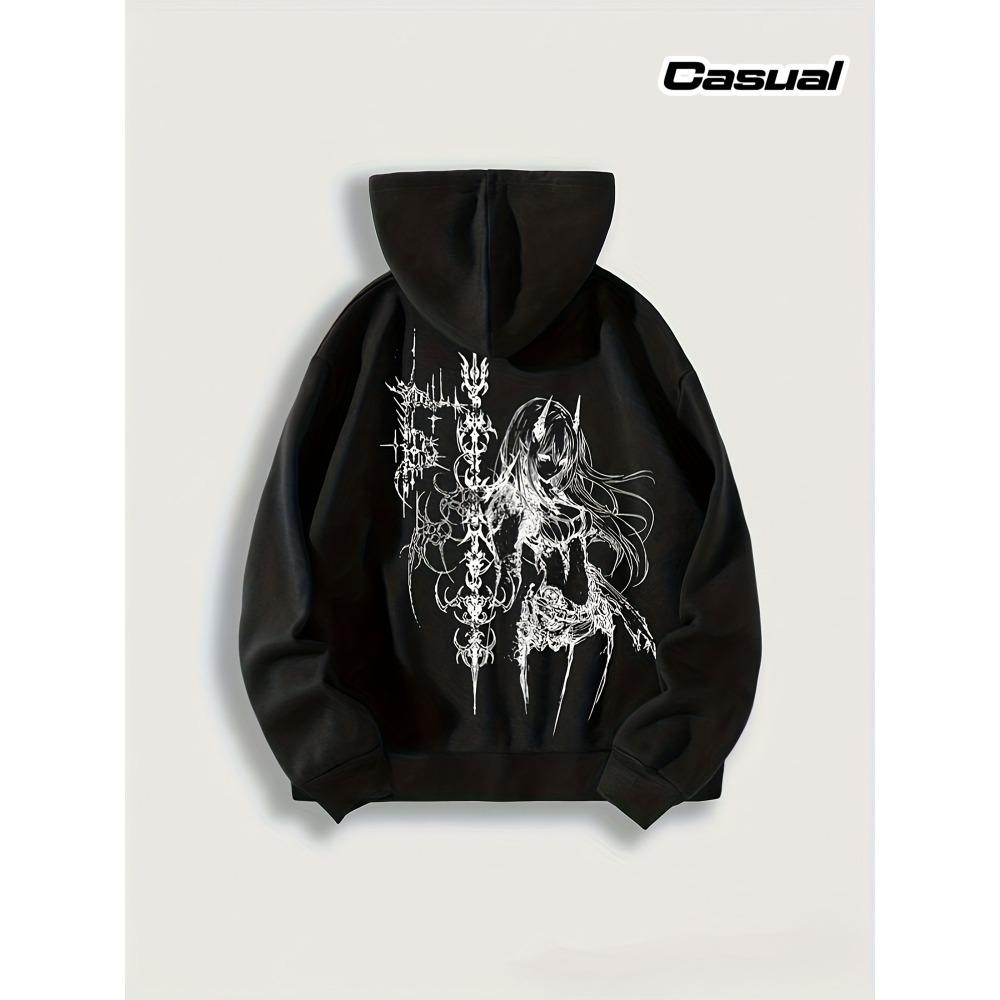 Men s Y2K Printed Fleece Hoodie Hooded Sweatshirt with Aesthetic Style Hooded Sweatshirt Pocket Design Men s Cardigan S
