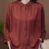 2026 Spring Women's Lapel Stripe Elegant Loose Shirt Top