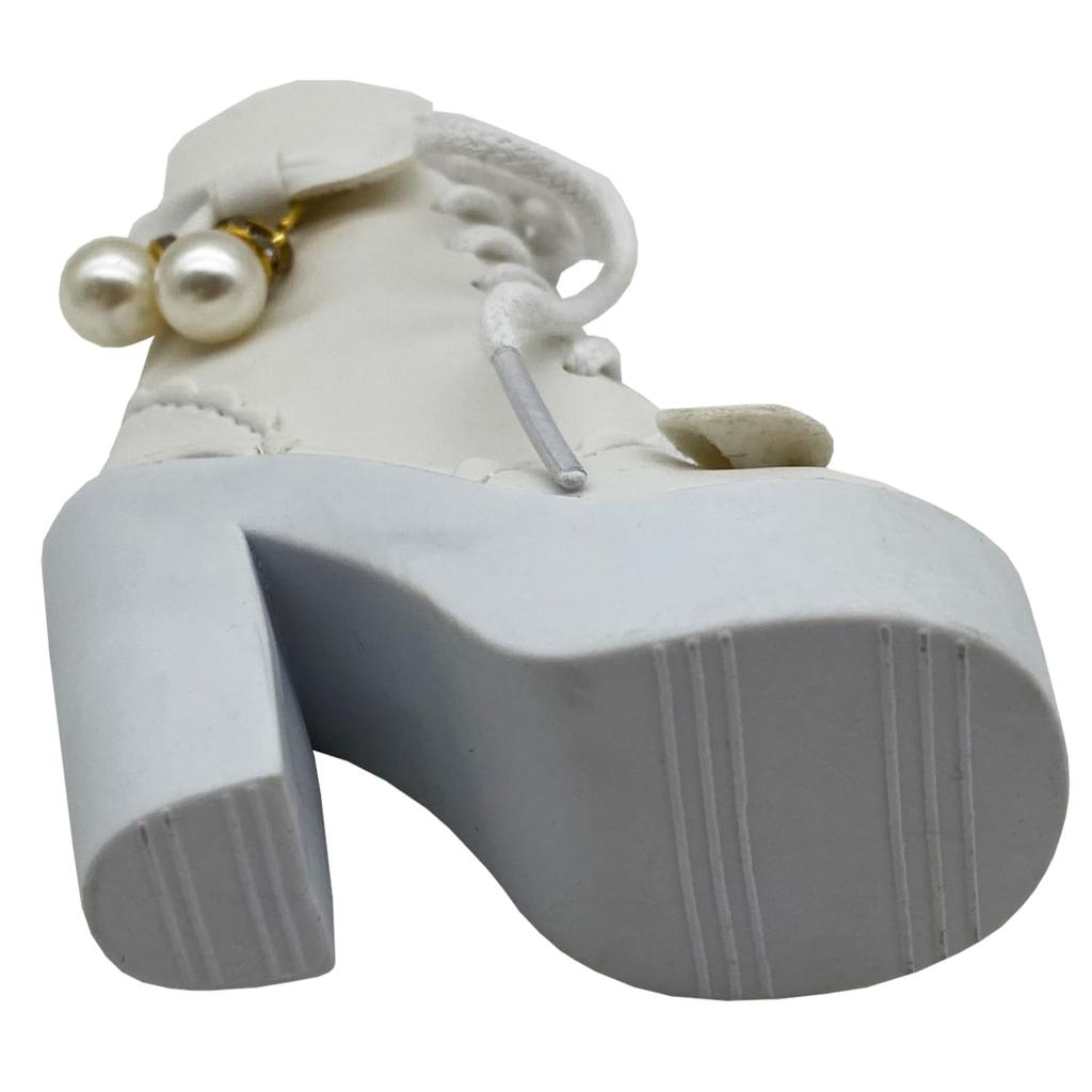 OLYOLY [2-teiliges Set] 13 Puppenschuhe, Plateau-Stiefeletten, High Heels, Niedliche Puppenkleidung, Miniatur-Puppenoutfit, Schleife, Dienstmädchenkleid, Figur,