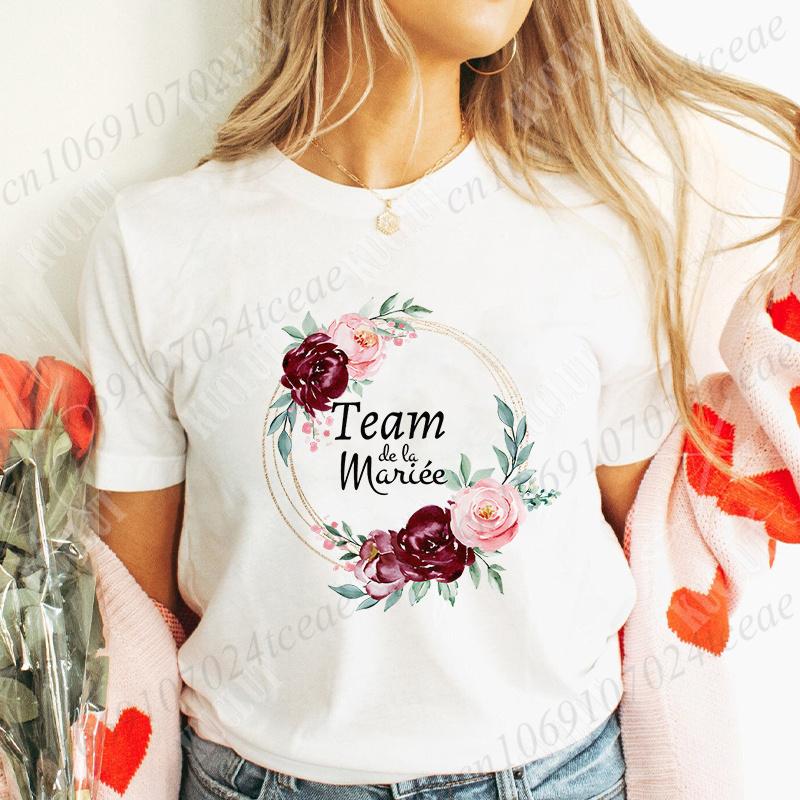Květinová koruna T-shirt Team Future Bride Rozlučka se svobodou Svatba Nevěsta Dívky Rozlučka se svobodou Topy