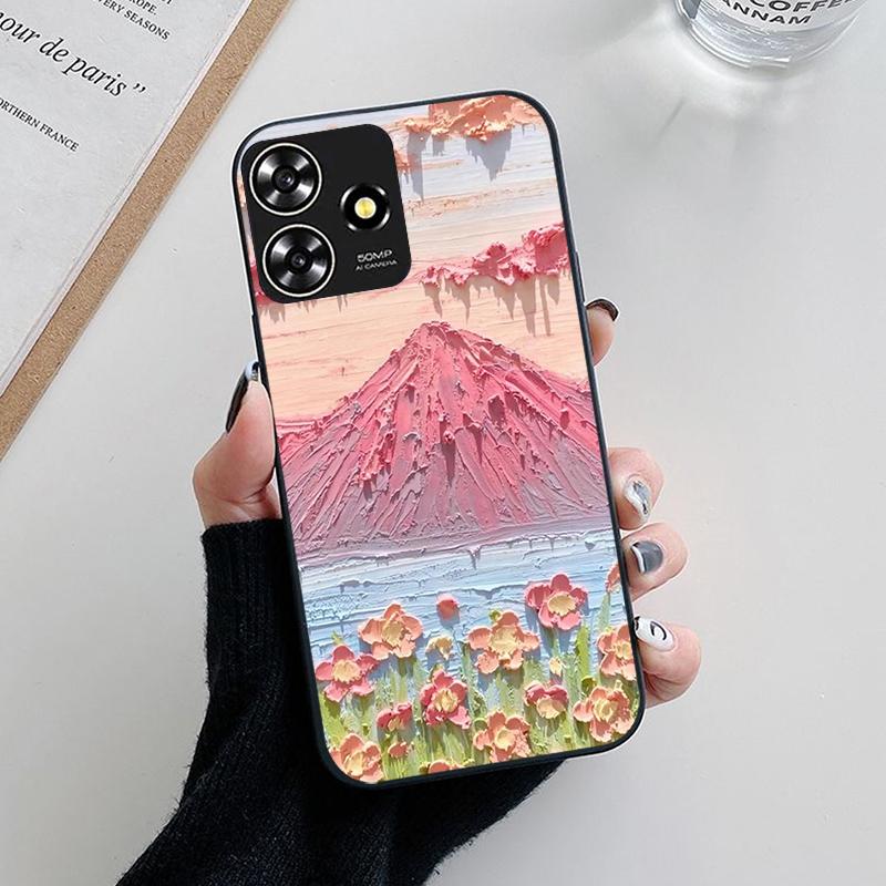 Pre ZTE Blade V50 Dizajnové puzdro Kvetinové maľované silikónové puzdrá Pre ZTE Blade A73 4G / V50 Smart Axon 50 Lite Puzdro TPU kryt Fundas