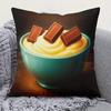 Cream Pudding Chocolate DoubleSided Decorative Throw Pillow Case Sweet Food Theme Cushion Cover for Sofa Living Room Home Decor