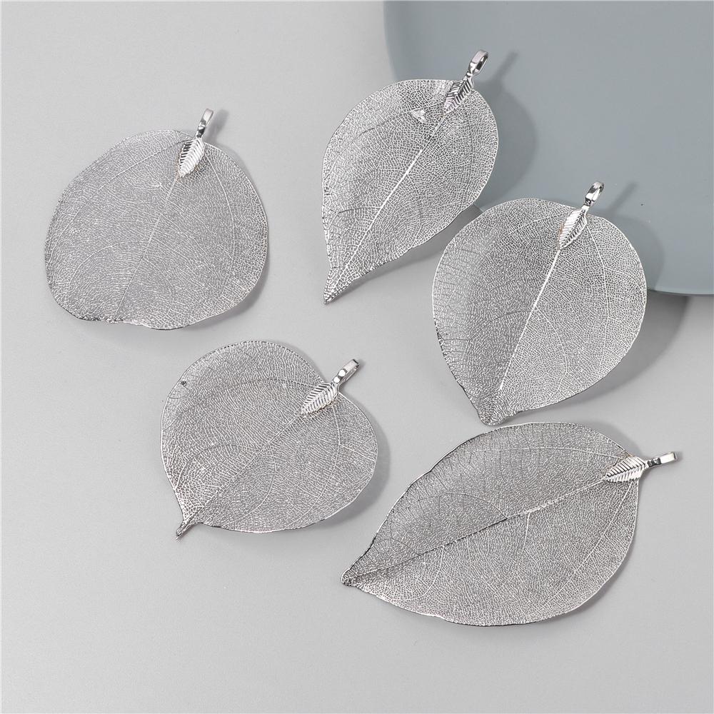 5pcs Fashion New Leaves Metal Pendants Unique Sweater Leaf Vein Pendant DIY Necklace Earring Accessory Fine Jewelry Handmade