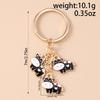 Cute Enamel Milk Cow Keychain Women Girls Cartoon Animal Key Ring Pendants for Handbag DIY Handmade Key Chain Jewelry Gift