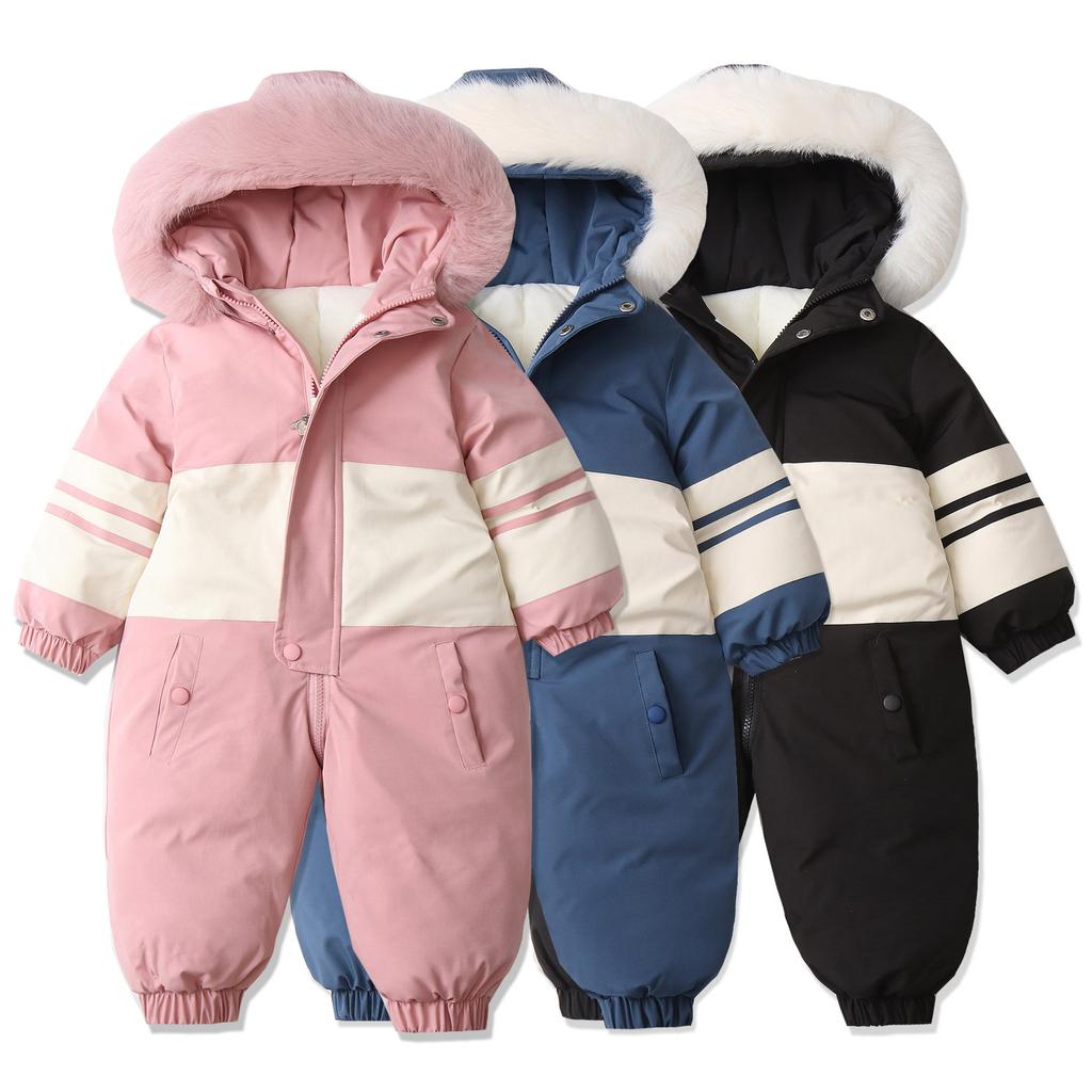 Snowsuit for Kids Toddler One Piece Snowsuit Ski Suits Girls and Boys Hooded Waterproof Jumpsuits Overalls Winter Warm Snowboard Coat Outdoor Jackets