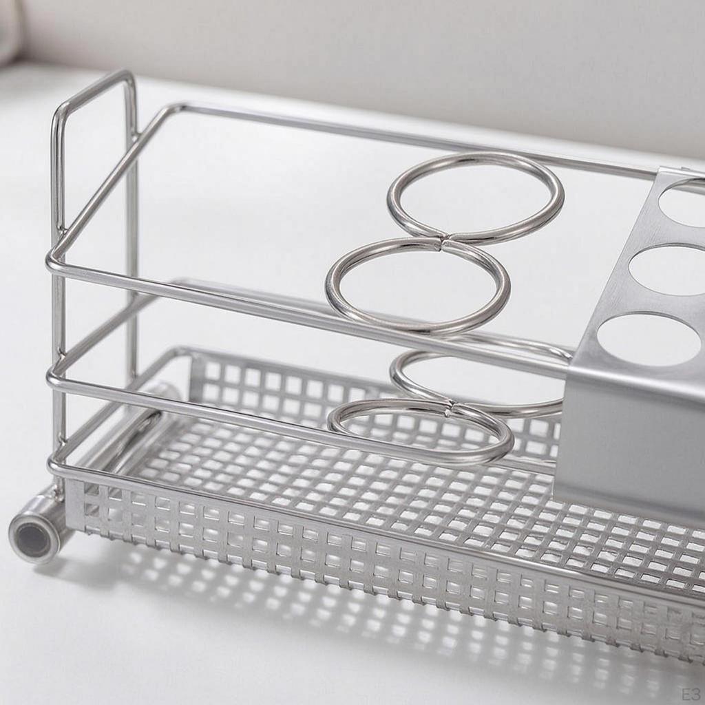 Toothbrush Holder with Slots Stainless Steel RustResistant Washroom Organizer