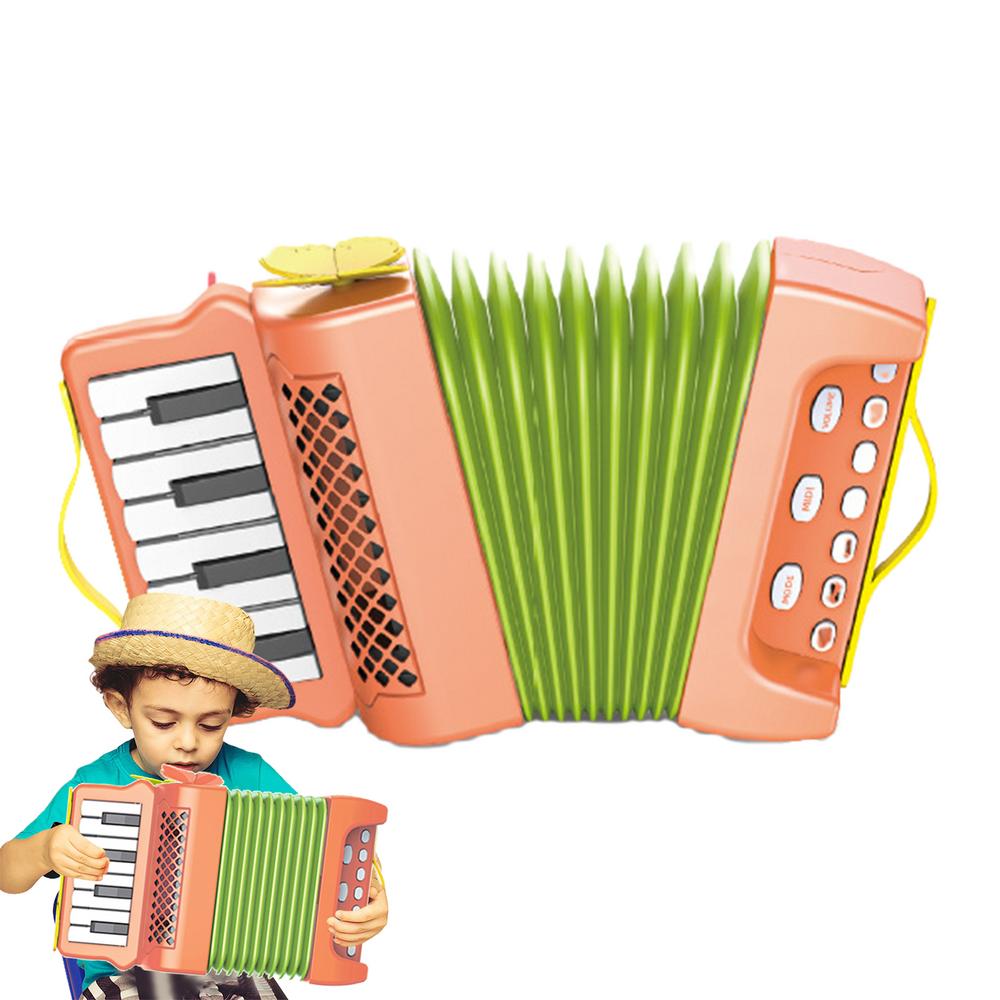 

Toy Accordion for Kids Cartoon Accordion Musical Instrument Accordion Instrument for Kids Mini Accordion Instrument Toy Kids коричневий