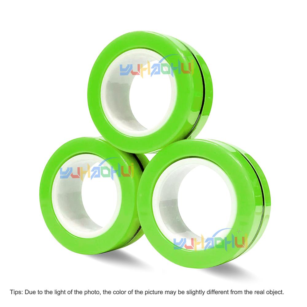 

3PCS Fingertip Magnetic Rings Colorful Relief Fidget Toys Set for Adult Magnet Spinner Anti-stress Relieve Anxiety Toys for Kids