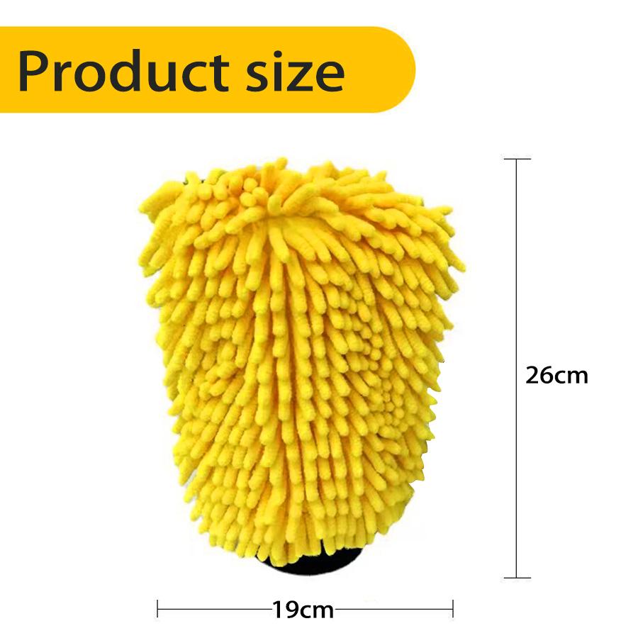 

Перчатки для чистки автомойки Супер микрофибровое полотенце Синель 2 в 1 Салфетка для чистки автомойки Аксессуары для чистки автомобиля жёлтый