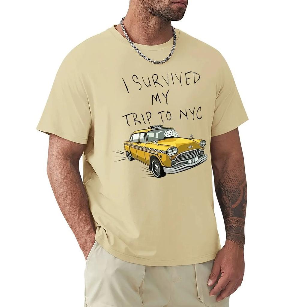 Tom  Same Style I Survived My Trip To NYC T Shirt Harajuku Short Sleeve T-shirt 100% Cotton Graphics Tshirt Tops