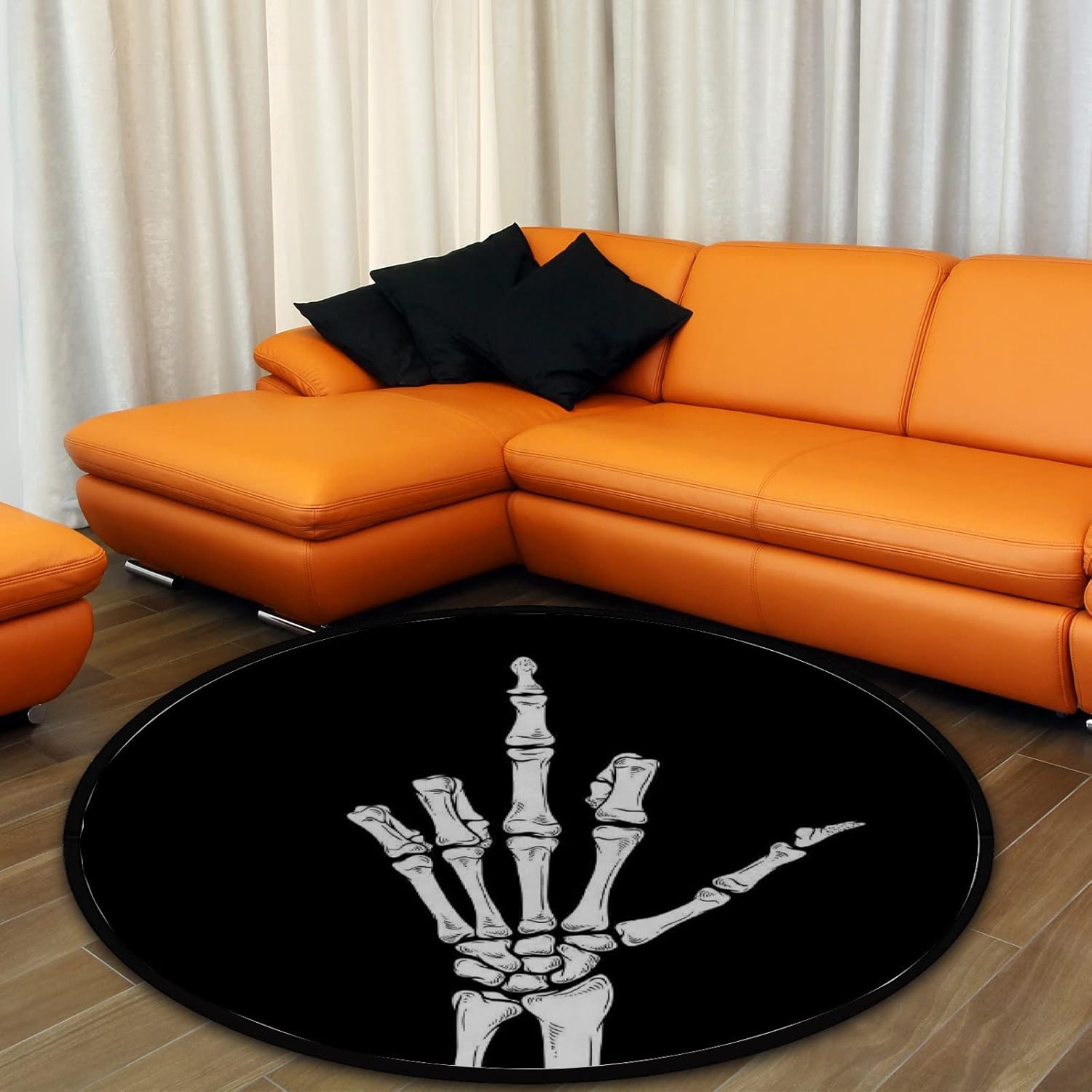 

Коллекция круглых ковров с черепом на Хэллоуин и красной розой, круглый коврик, ковер для пола, декор для гостиной, столовой, спальни 80X80CM