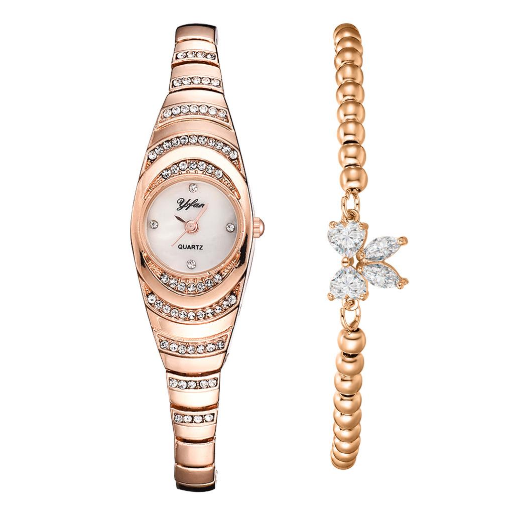 

Grace Rose Gold Heart Dial Watch Female Simple Temperament Student Waterproof Female High-level Girl Luxury Watches 1set