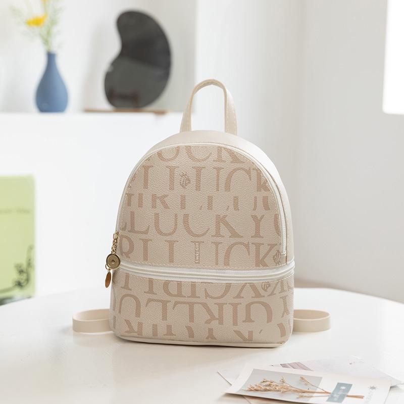IELGY Women s Bag Letter Print Black Backpack Fashion Mobile Phone Bag