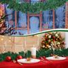 Santa Claus Christmas Tree Scene with Wreath and Decorations