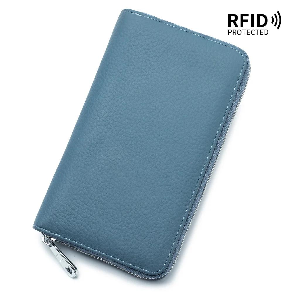 

Cash Budget Passport Wallet Clutch Bag for iPhone 17 Pro Women Budget Sheets Zipper Long Billfold for Bankbook and Ledger Rfid джинсовый синий