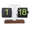 Flip Desk Clock, Digital Flip Clock for Living Room, Single-Sided, Large, Easy-to-Read Numbers, Automatic Flip, 12-Hour Display, Wooden Base, Smooth S
