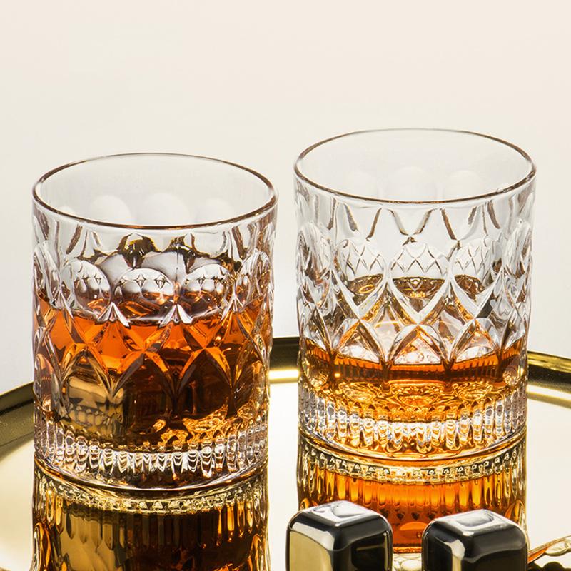 Spirits Glasses Transparent Thicken Anaglyph Glass Cup Vodka Whisky Sake Shochu Liqueur Bar Luxury Glasses Drinkware