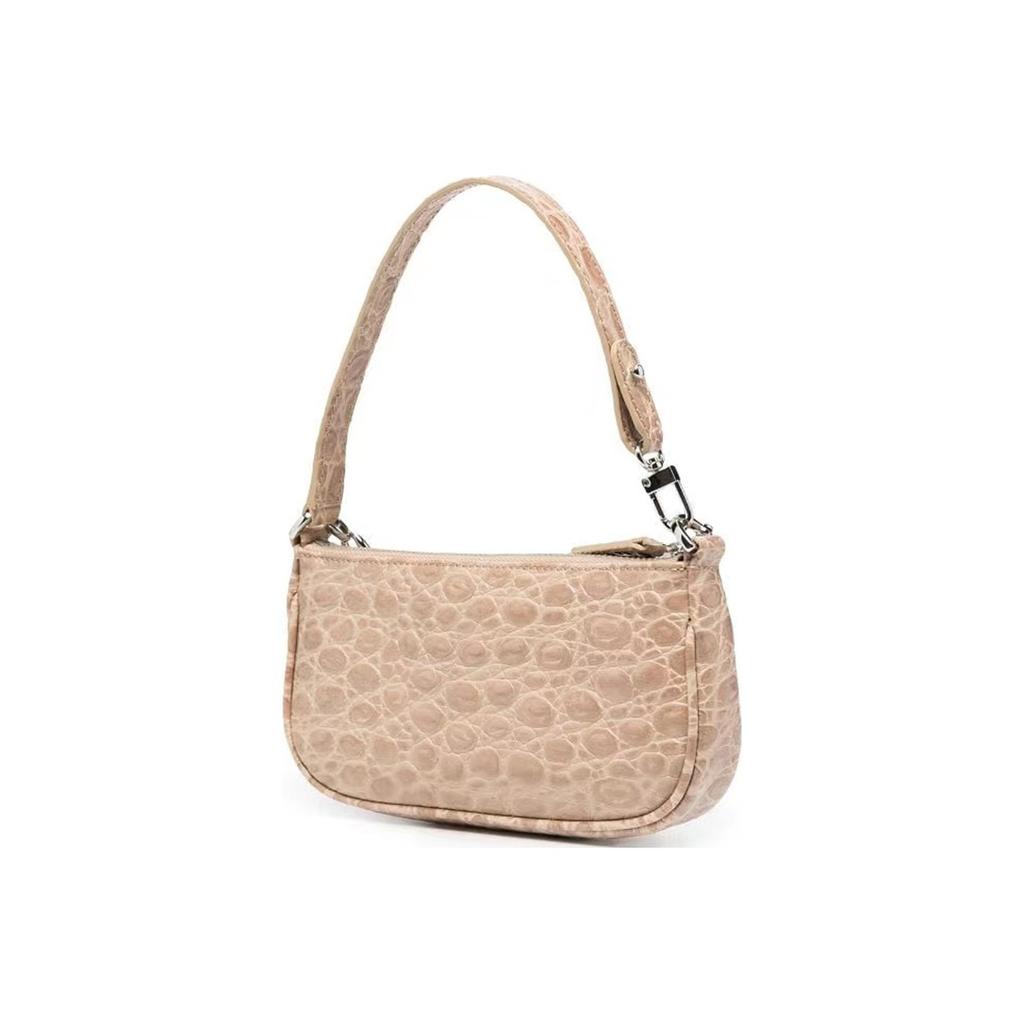 By Far Mini Rachel Textured Chain Zip Leather Shoulder Bag Women Handbags Beige 21CRMIRACLYDSMA