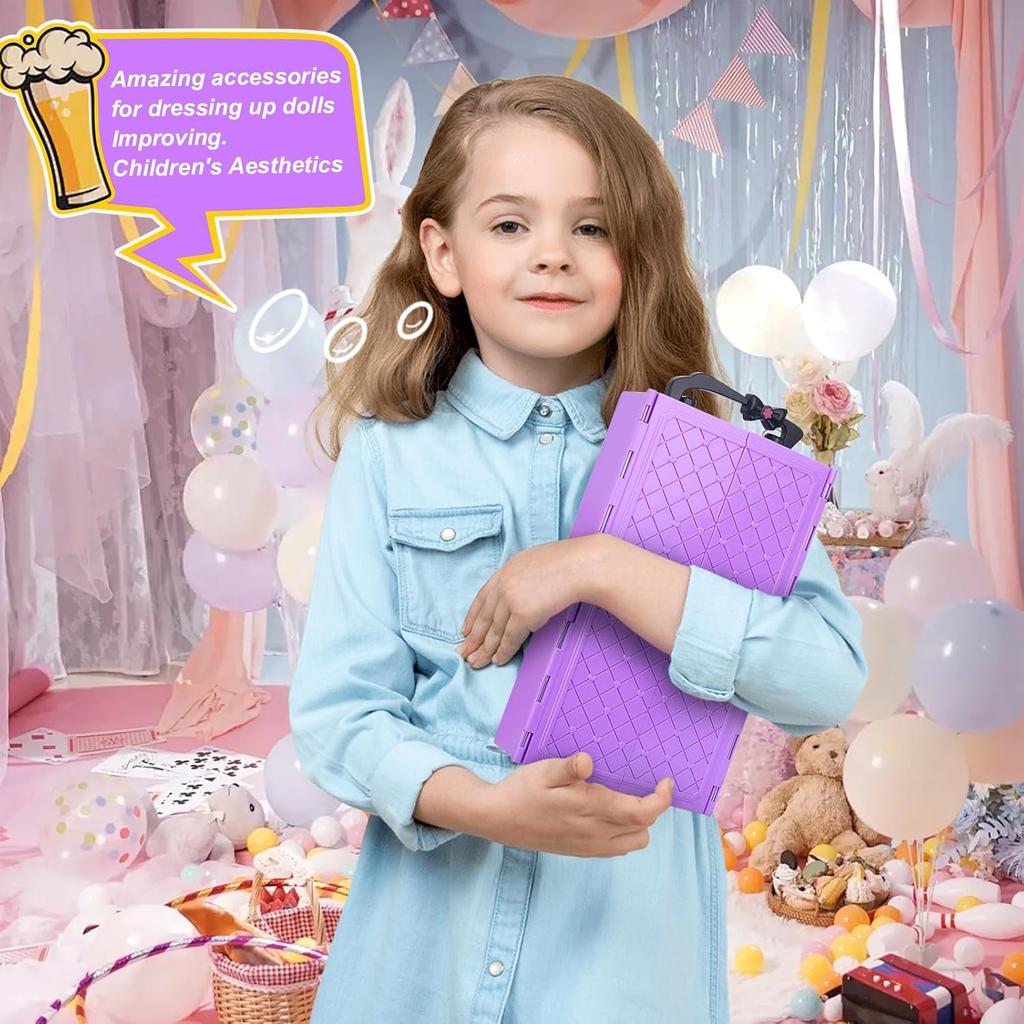 Girl Doll Clothes and Accessories Girl Doll Closet Wardrobe with Clothes, Dresses, Shoes and Other Girl Doll Stuff for 11.5 Inch Girl Doll Clothes as