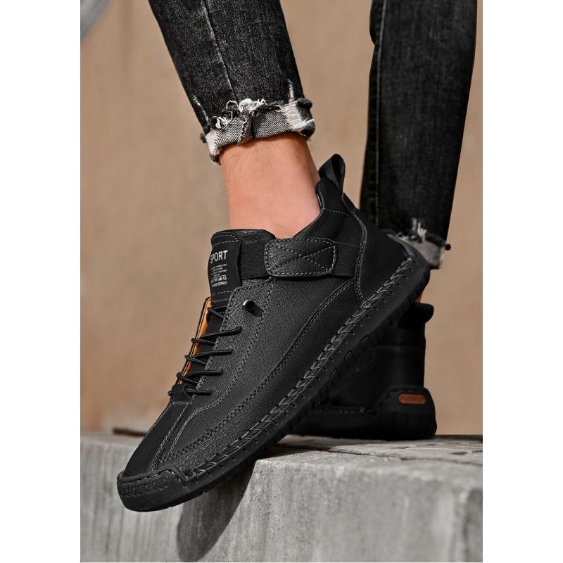 Men's Casual Leather Shoes,Ankle Boots Lightweight Loafers,Mid Top Walking Driving Shoes