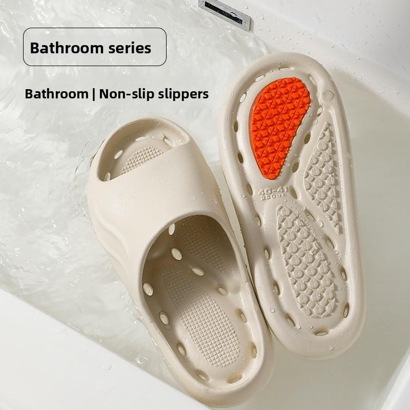 EVA Anti Slip Sole Leaking Slippers for Men's Indoor Home Soft Sole, Hollowed Out Quick Drying Hotel Bathroom Slippers