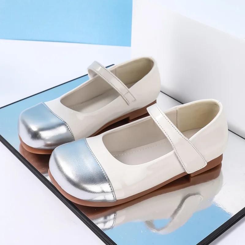 Neue Mädchen Prinzessin Lederschuhe Patchwork Elegant Kinder Ballett Aufführung Ballerinas Mode Kinder Partyschuhe Klettverschluss