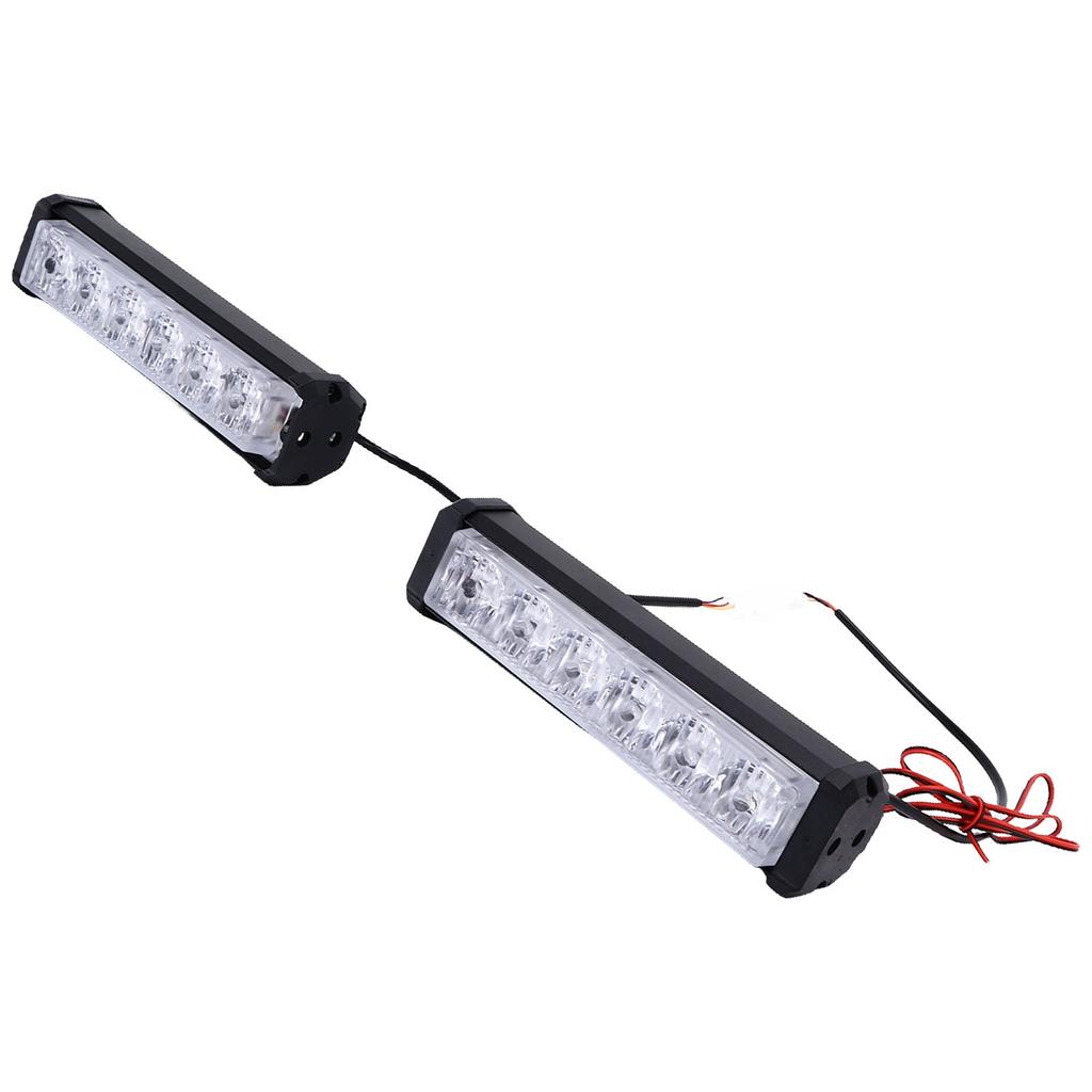 2PCS COB Warning Strobe Flash Light 6LEDs Red Blue White Lighting Universal for Motorcycles ATVs Trucks DC12V‑24V