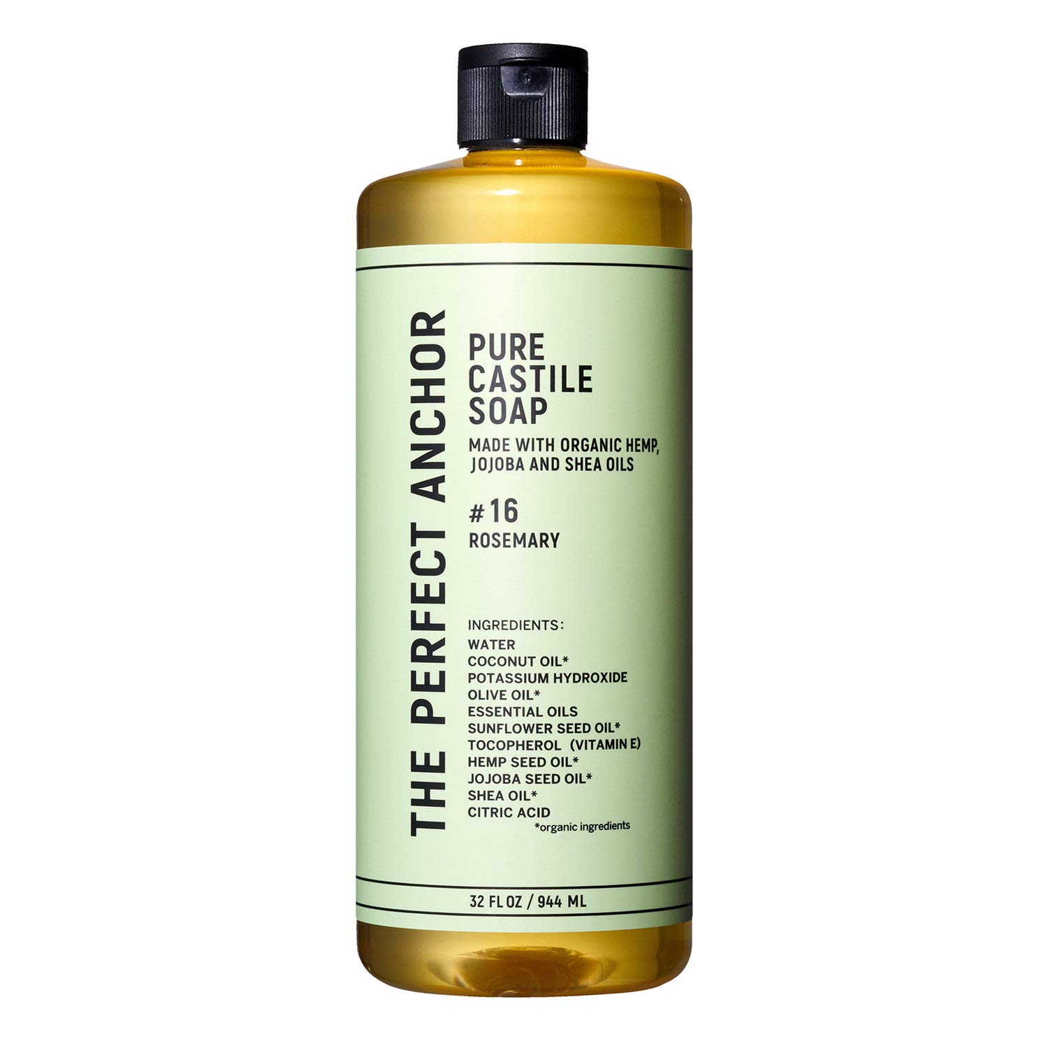 

The Perfect Anchor Pure Castile Soap 944ml Rosemary Facial Cleanser, Cleansing Soap, Body Soap
