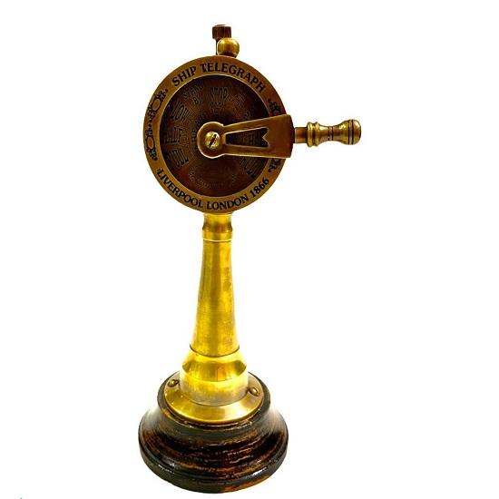 Nautisk håndlaget messing Maritime Ship Telegraph Ship Engine Sound Telegraph med klokke til hjemmet, kontorinnredning