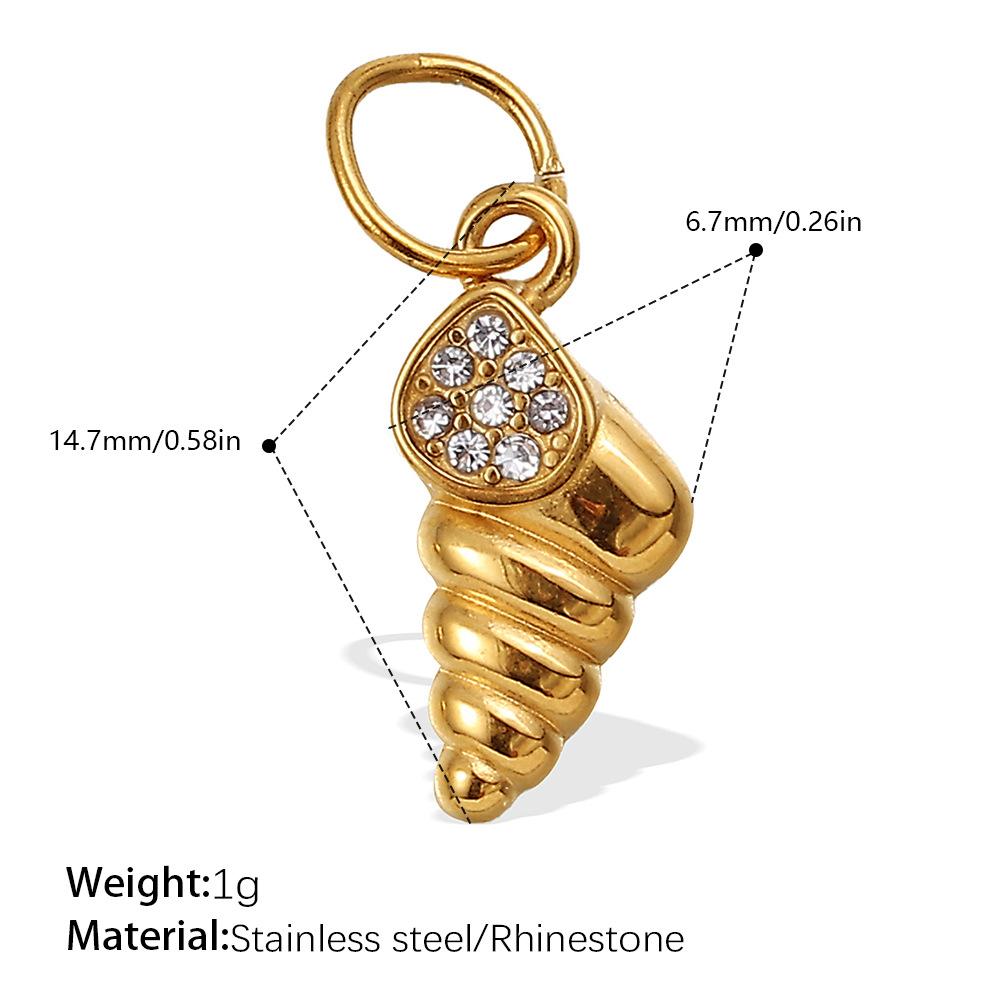 INS wind beach wind exquisite inlaid rhinestones starfish coconut pendant DIY necklace pendant stainless steel bracelet accessories