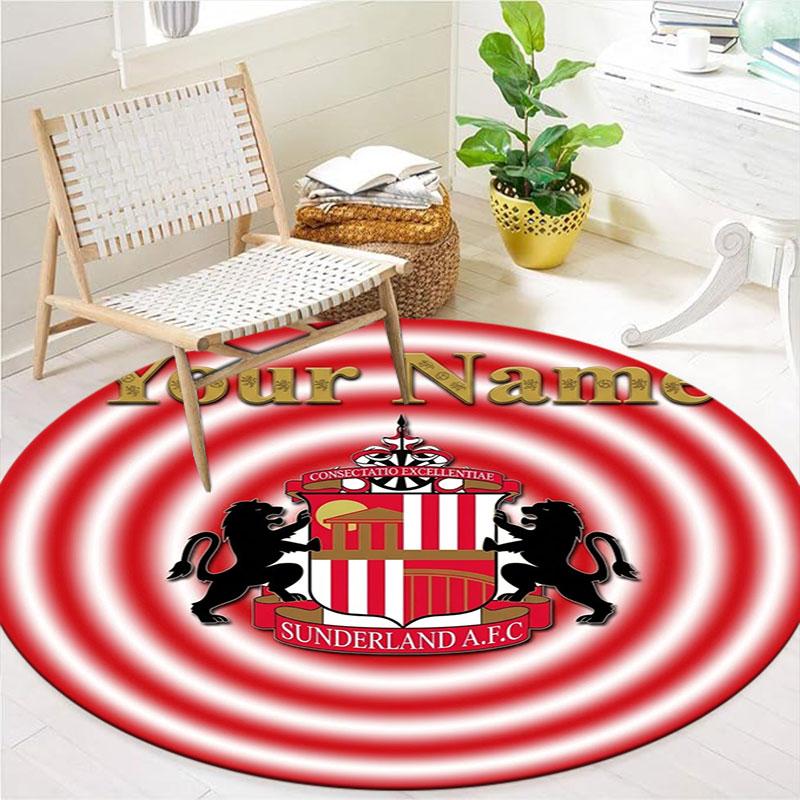 Sunderland A.F Custom Name Round Area Rug,Carpet Rug for Living Room Bedroom Sofa Playroom Decor,Non-slip Floor Mat